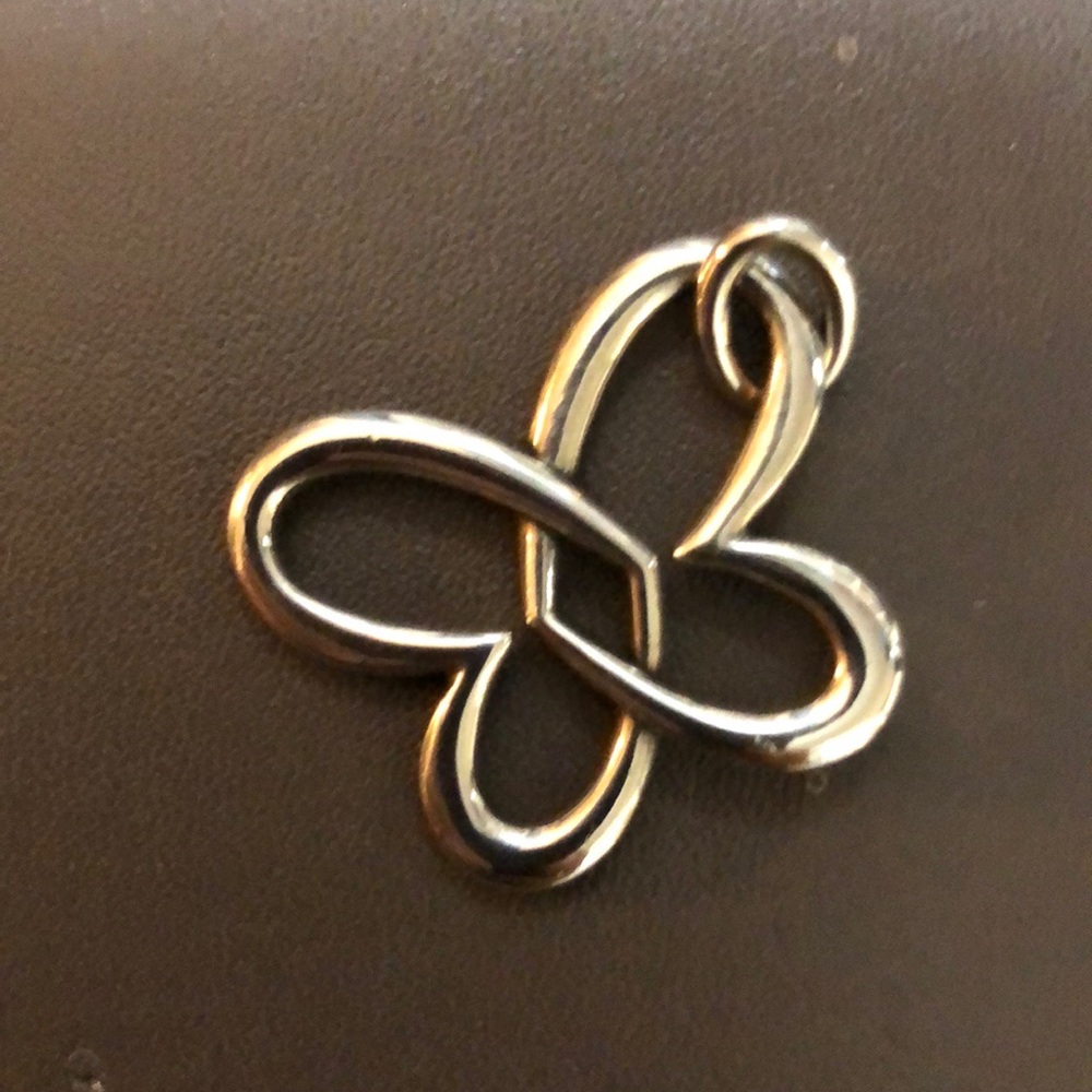 James AVERY linked heart butterfly pendant